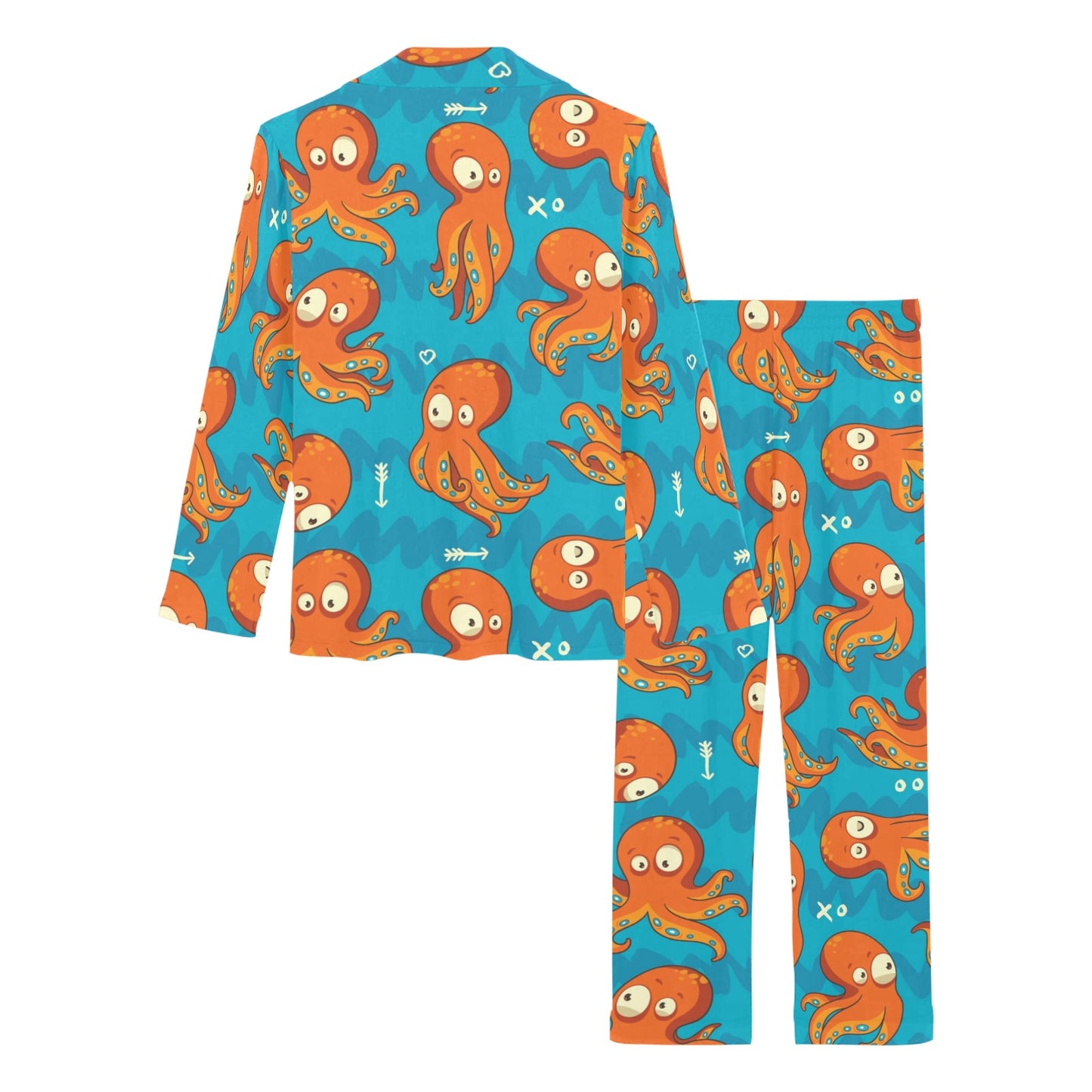 Octopus Pattern Print Design A02 Women's Long Pajama Set