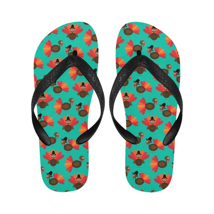 Turkey Print Design LKS402 Flip Flops