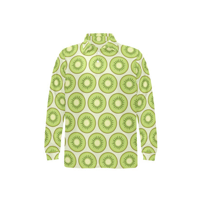 Kiwi Pattern Print Design KW02 Long Sleeve Polo Shirt For Men's