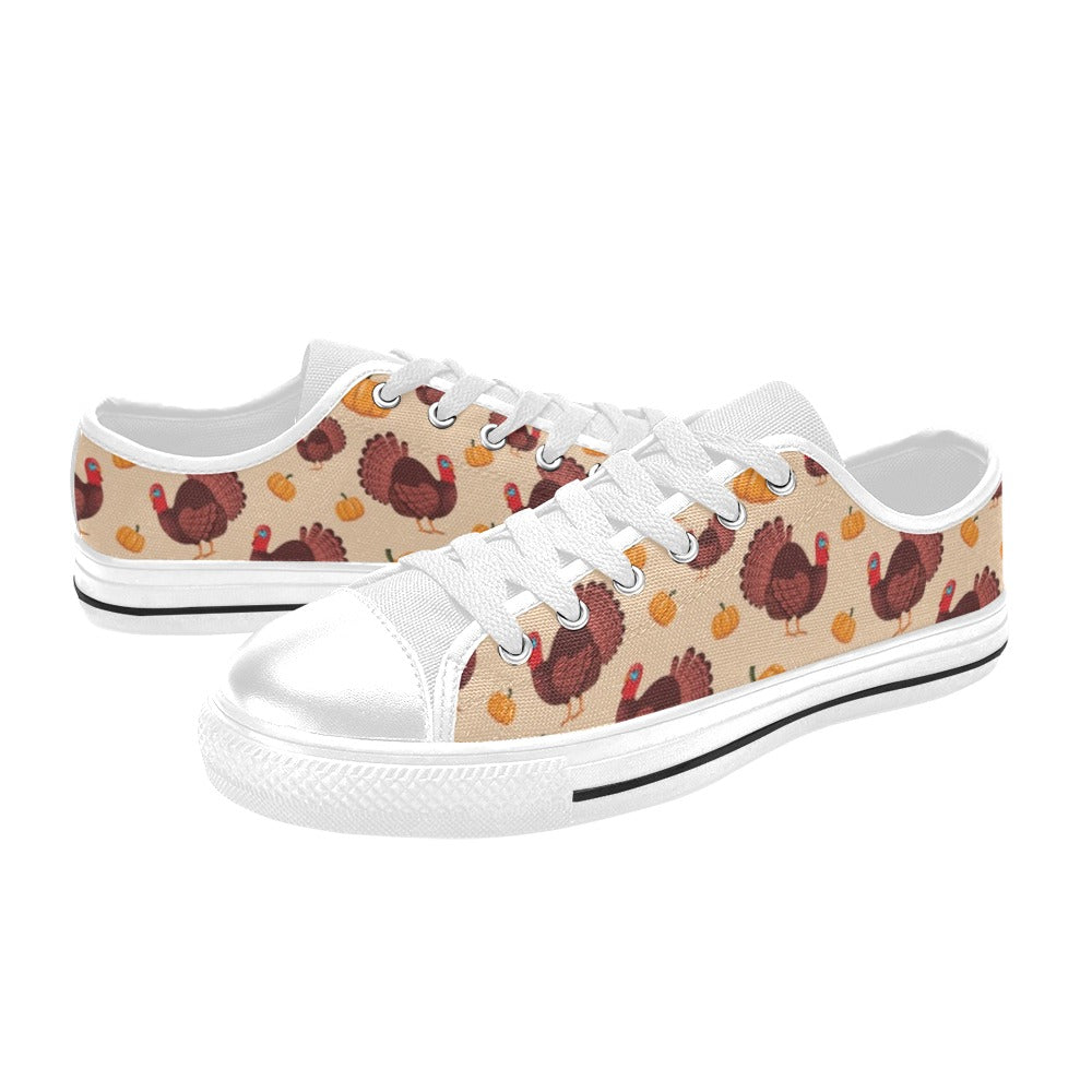 Thanksgiving Print Design LKS308 Women's White Low Top Shoes