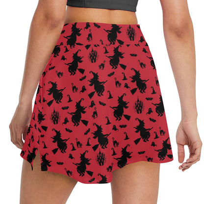 Witch Print Design LKS303 17" Golf & Pickleball Skort with Pockets