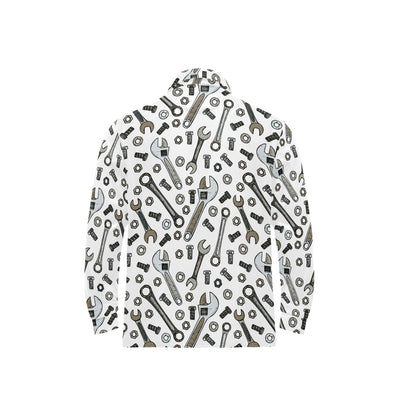 Mechanic Pattern Print Design 03 Long Sleeve Polo Shirt For Men's