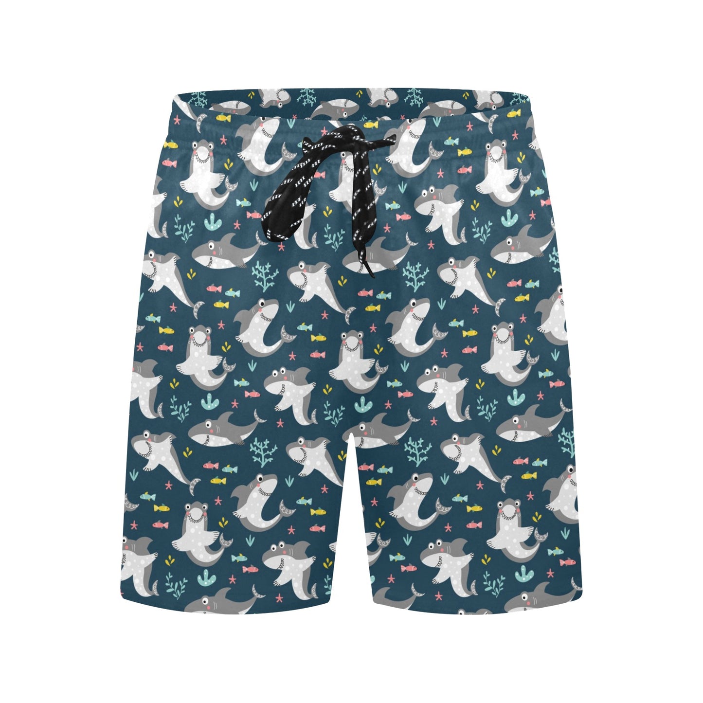 Shark Print Design LKS307 Men's Swim Trunks Beach Shorts