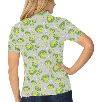 Broccoli Pattern Print Design 03 Women's Polo Shirt