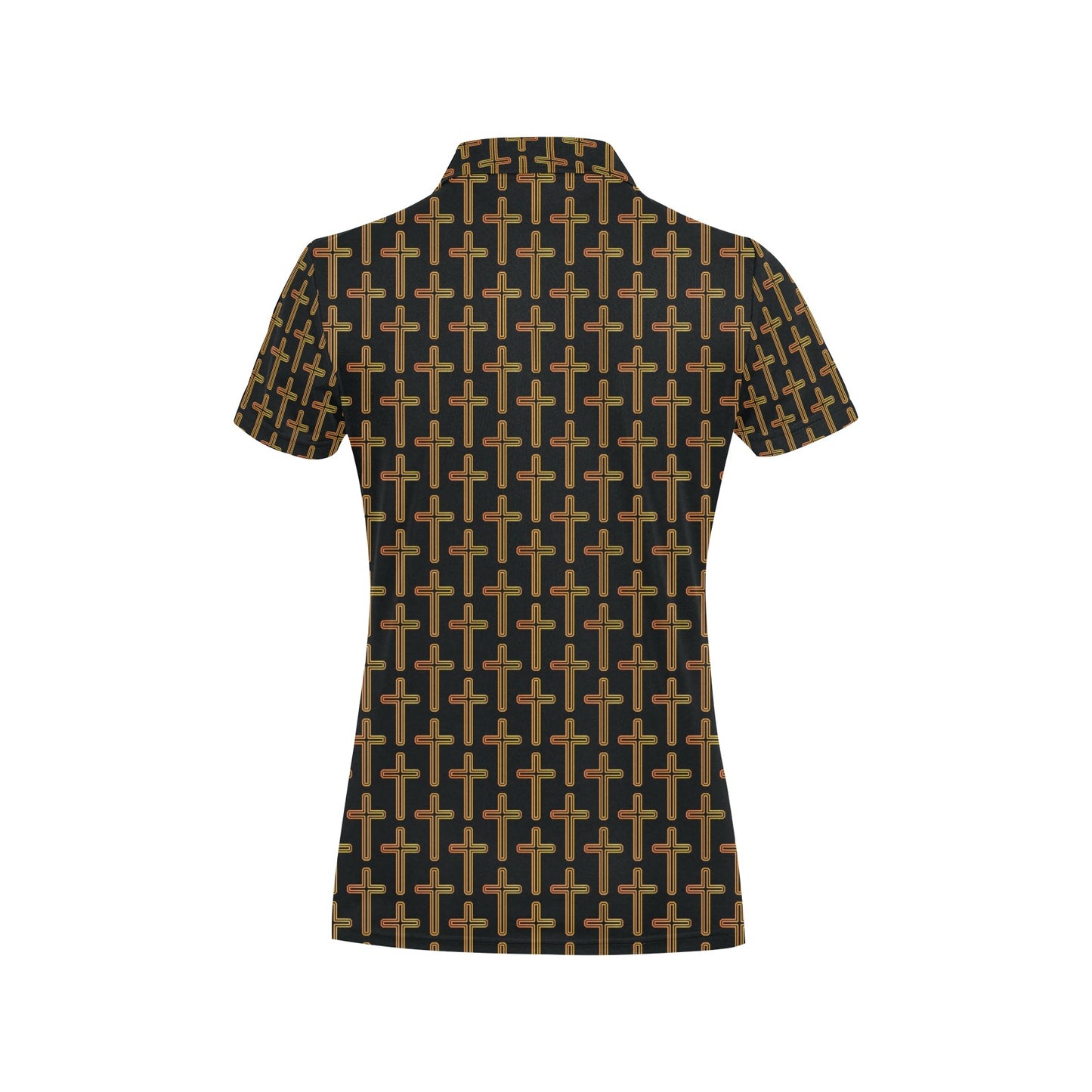 Cross Pattern Print Design 02 Women's Polo Shirt