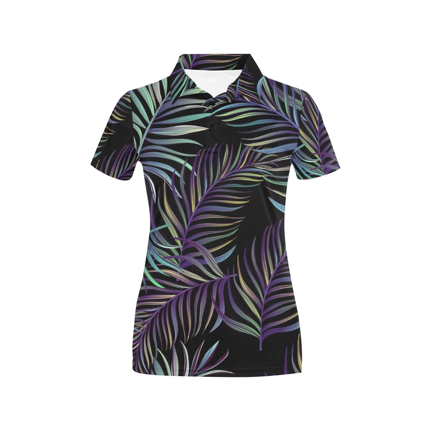 Tropical Palm Leaves Pattern Brightness Women's Polo Shirt