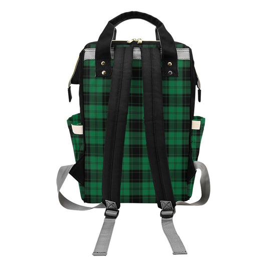 Tartan Green Print Design LKS302 Diaper Bag Backpack
