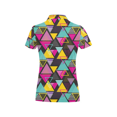 Geometric Colorful Pattern Print Design 02 Women's Polo Shirt