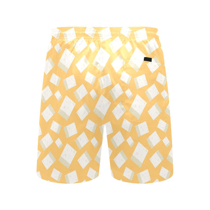 Tofu Print Design LKS302 Men's Swim Trunks Beach Shorts
