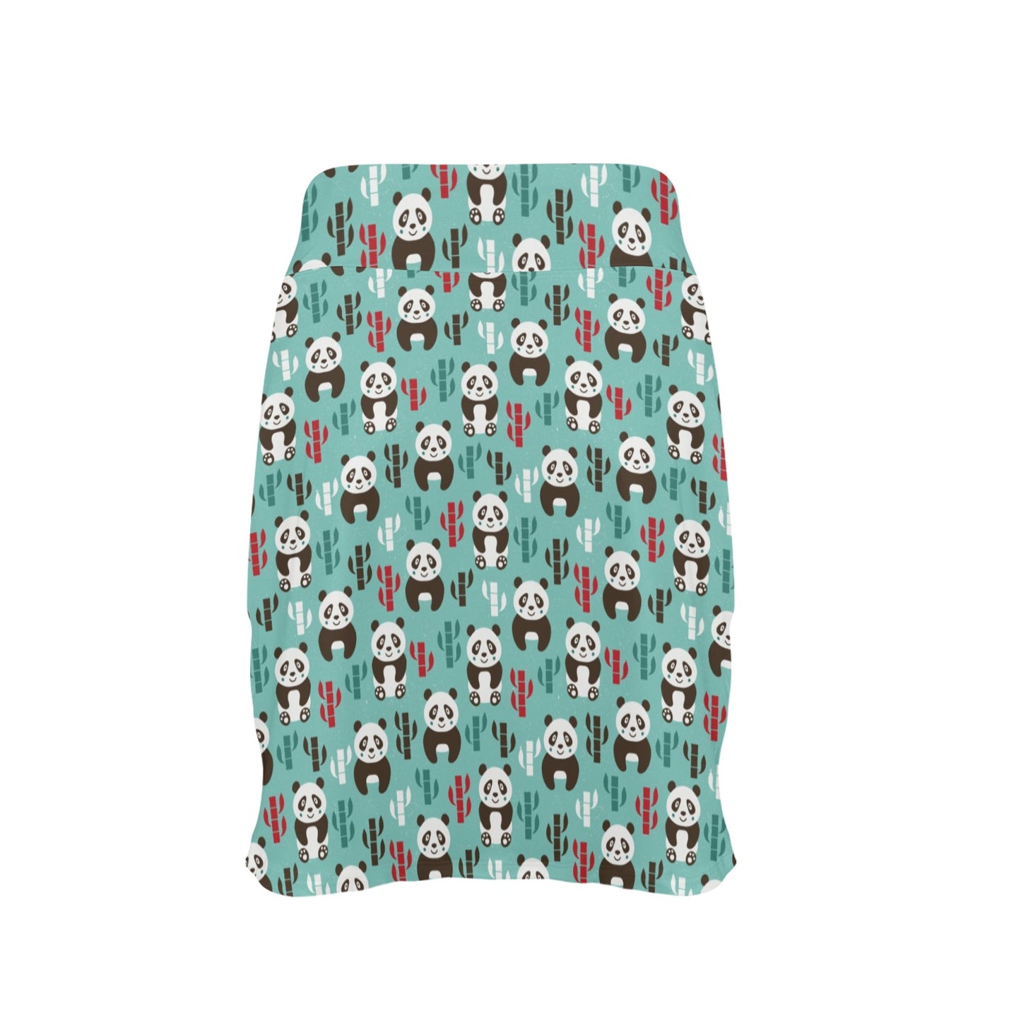 Panda Bear Cute Themed Print 17" Golf & Pickleball Skort with Pockets