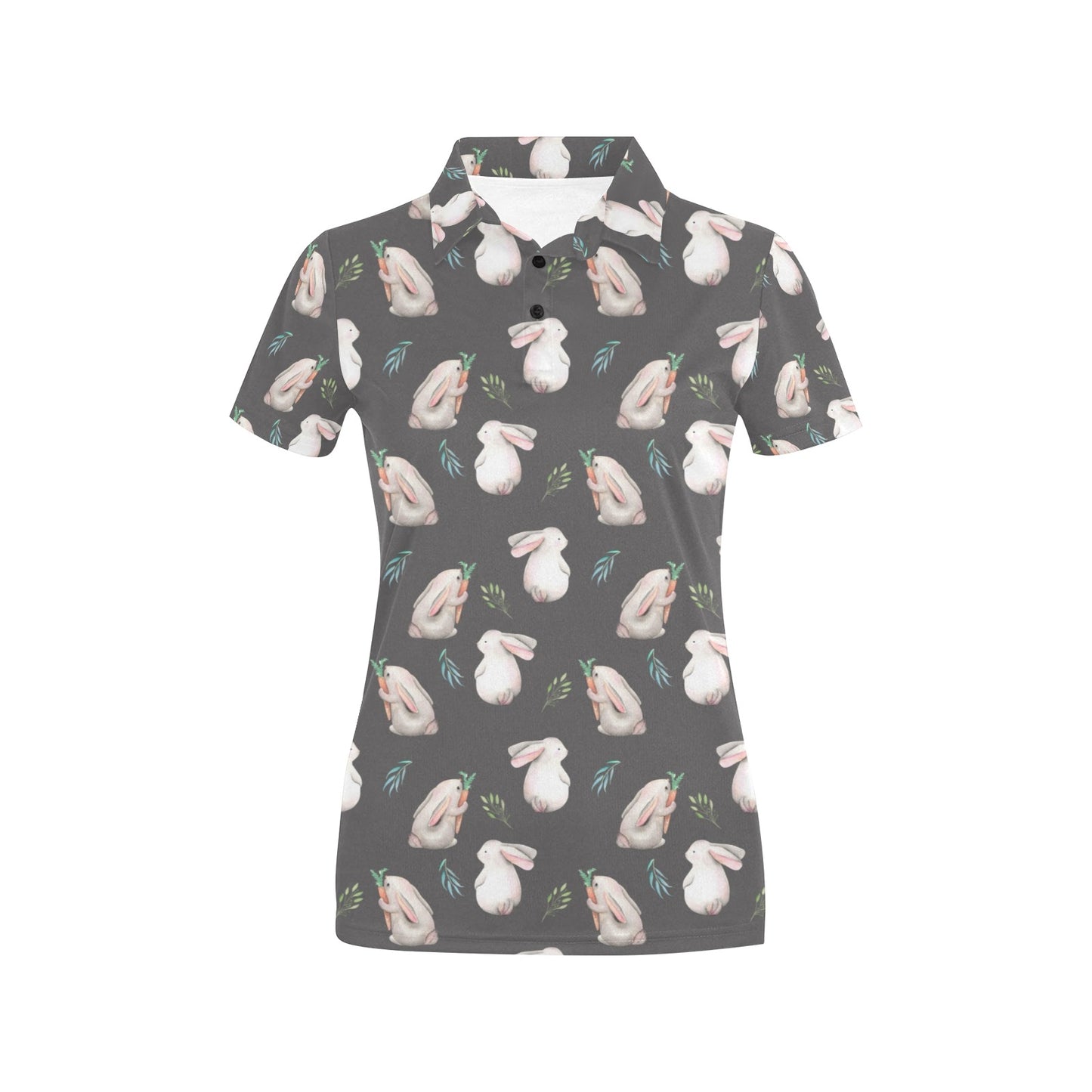 Rabbit Print Design LKS402 Women's Polo Shirt