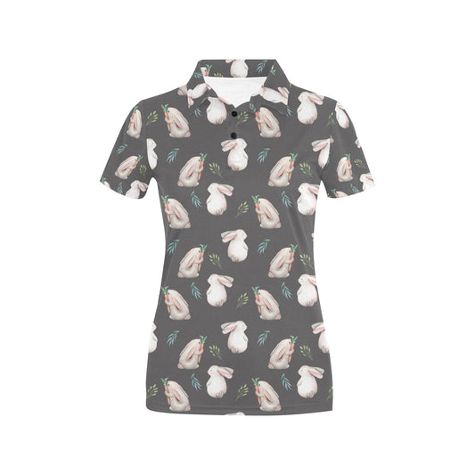 Rabbit Print Design LKS402 Women's Polo Shirt