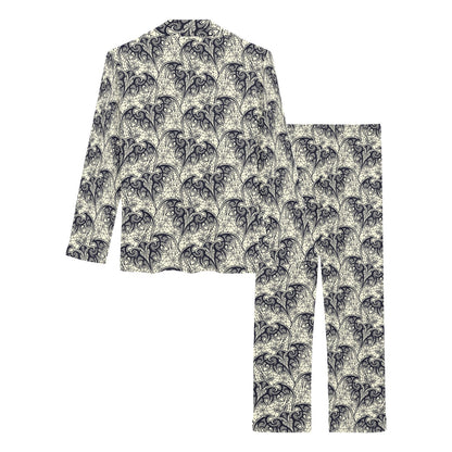 Bat Tribal Pattern Print Design 06 Women's Long Pajama Set