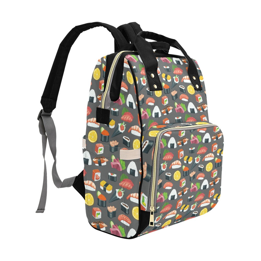 Sushi Print Design LKS302 Diaper Bag Backpack