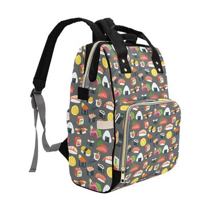 Sushi Print Design LKS302 Diaper Bag Backpack