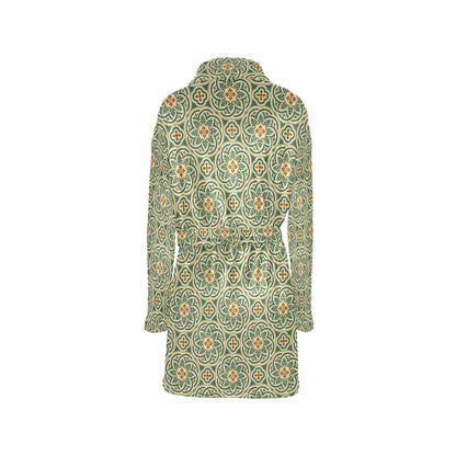 Cross Pattern Print Design 01 Women's Fleece Robe
