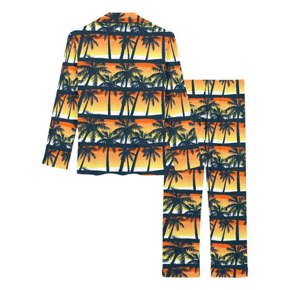 Palm Tree Pattern Print Design PT011 Women's Long Pajama Set