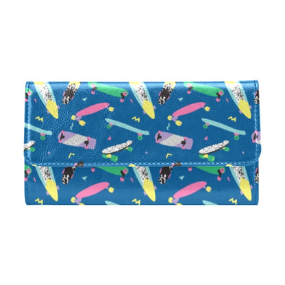 Skateboard Print Design LKS302 Women's Trifold Wallet