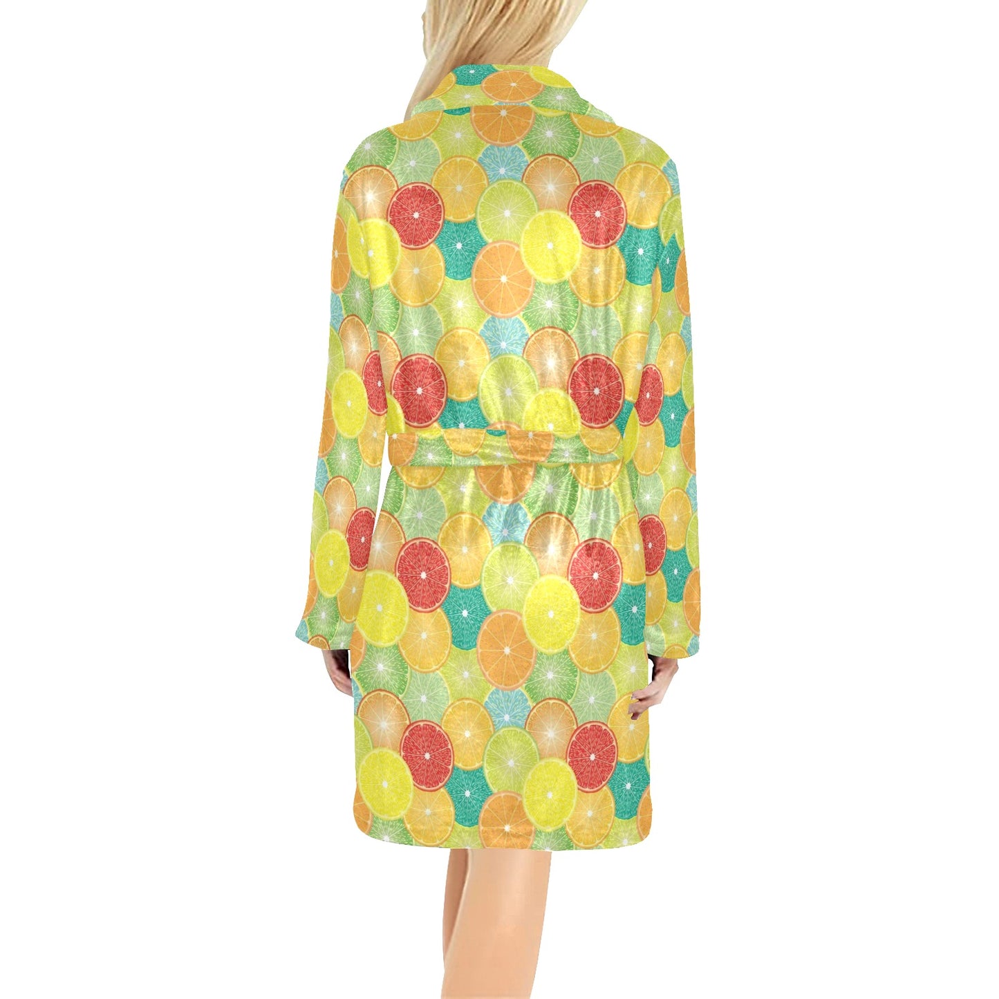 Citrus Pattern Print Design 01 Women's Fleece Robe