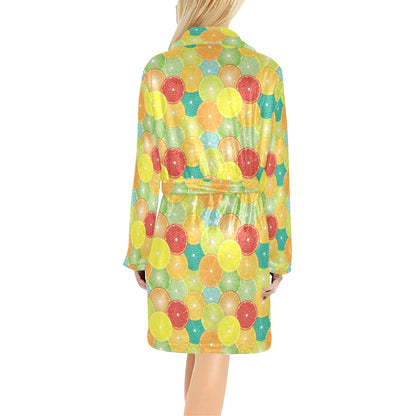 Citrus Pattern Print Design 01 Women's Fleece Robe