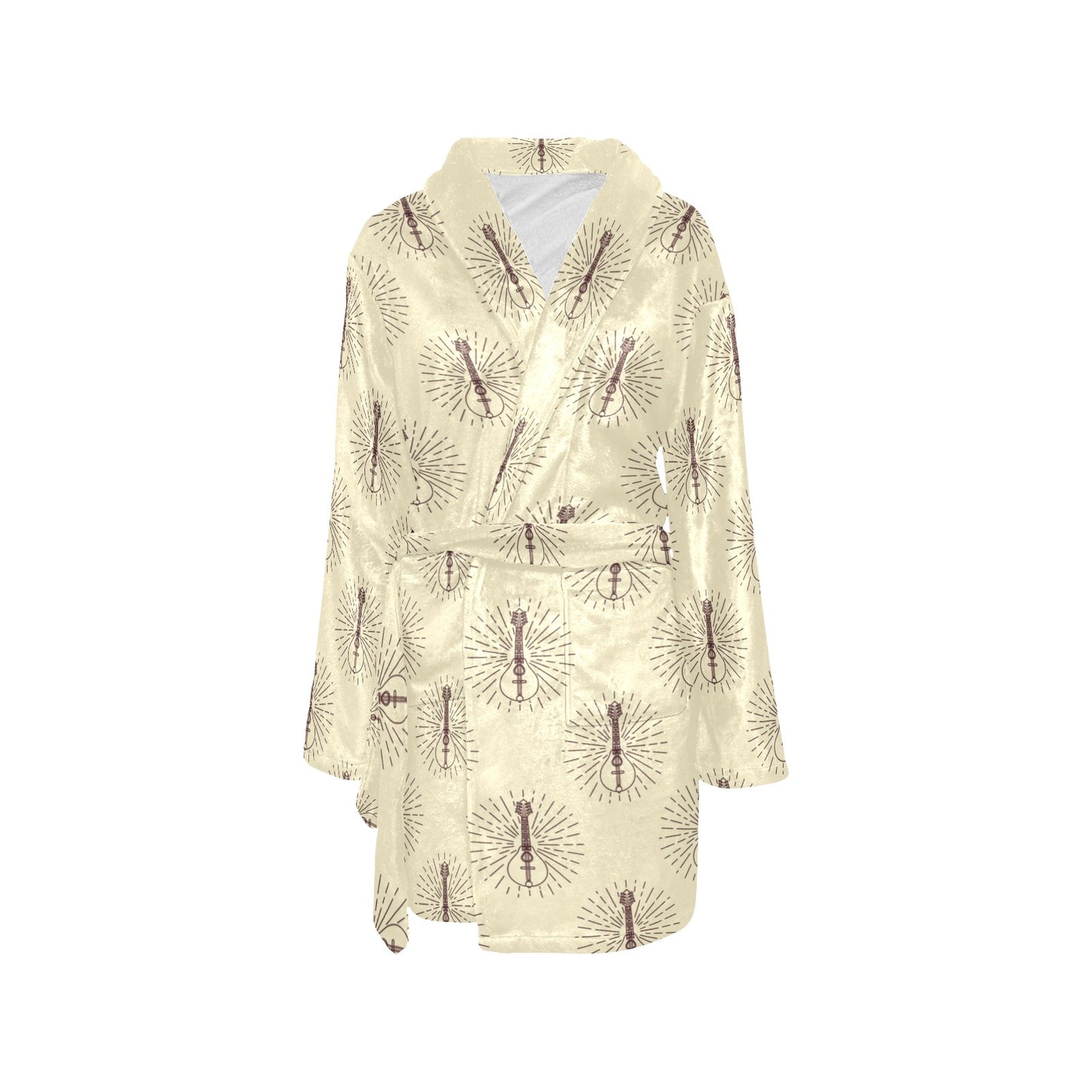 Mandolin Pattern Print Design 02 Women's Fleece Robe