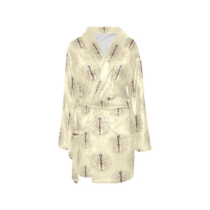 Mandolin Pattern Print Design 02 Women's Fleece Robe