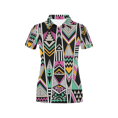 Tribal Aztec Triangle Women's Polo Shirt