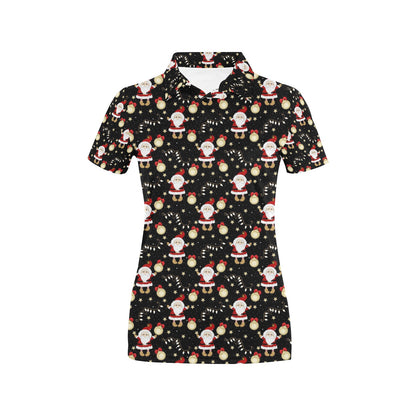 Santa Christmas Themed Print Design LKS307 Women's Polo Shirt