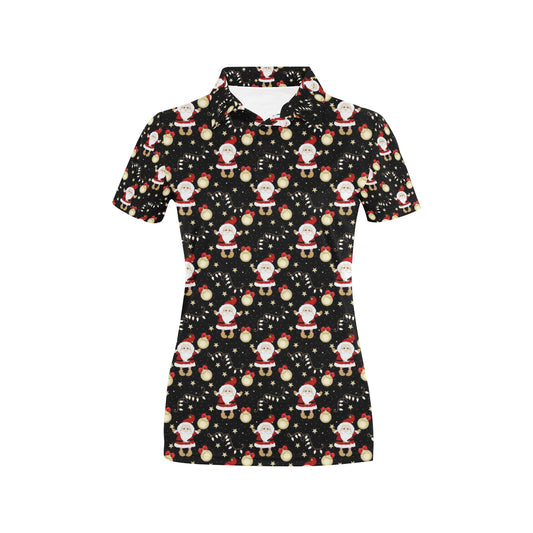 Santa Christmas Themed Print Design LKS307 Women's Polo Shirt