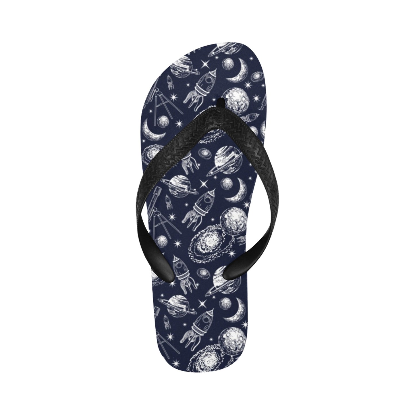Space Rocket Print Design LKS301 Flip Flops