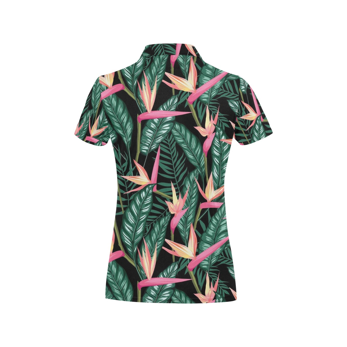 Bird Of Paradise Pattern Print Design BOP03 Women's Polo Shirt