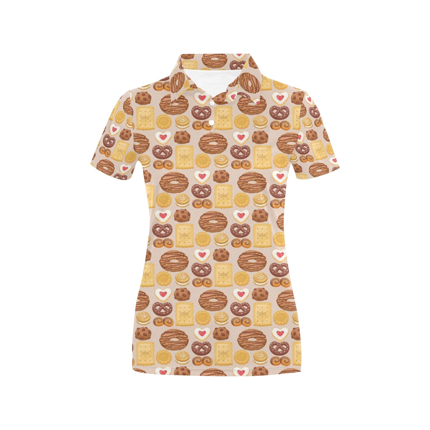 Cookie Pattern Print Design 02 Women's Polo Shirt