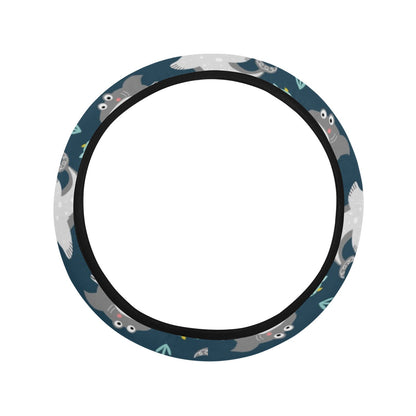 Shark Print Design LKS307 Steering Wheel Cover with Elastic Edge