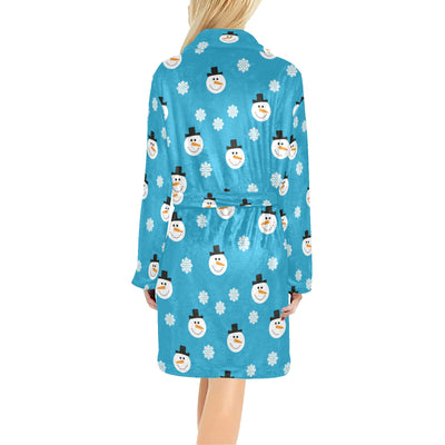 Snowman Print Design LKS303 Women's Fleece Robe