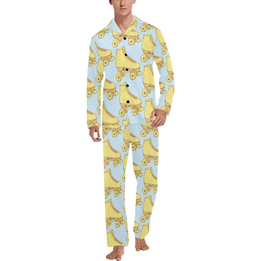 Roller skate Pattern Print Design A03 Men's Long Pajama Set