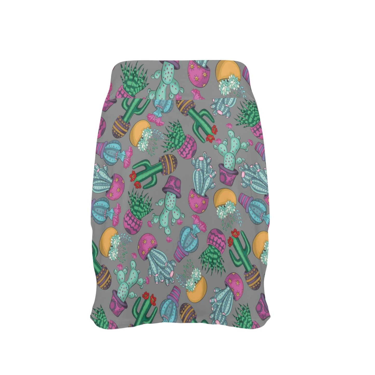 Cactus Colorful Print Pattern 17" Golf & Pickleball Skort with Pockets