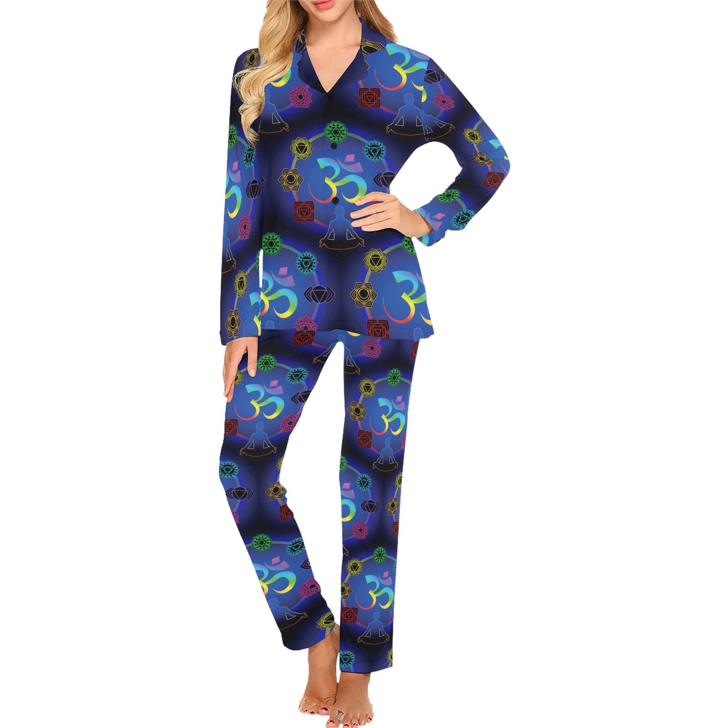 Chakra Zen Yoga OM Women's Long Pajama Set