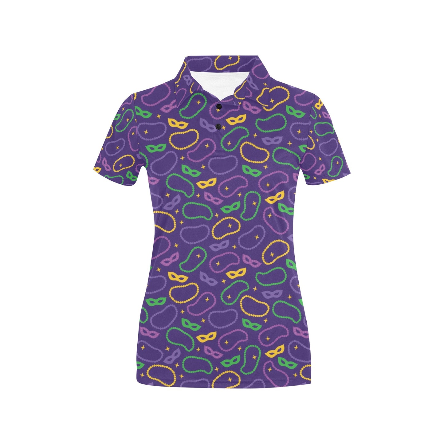 Mardi Gras Pattern Print Design 04 Women's Polo Shirt