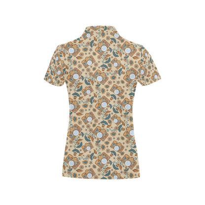 Camera Pattern Print Design 05 Women's Polo Shirt