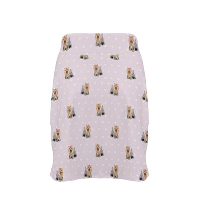 Yorkshire Terriers Print Design LKS302 17" Golf & Pickleball Skort with Pockets