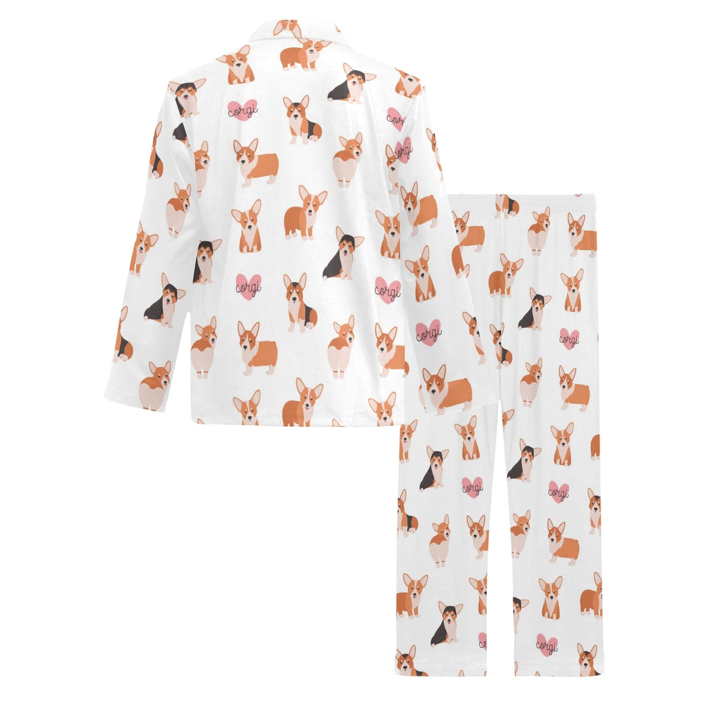 Cardigan Welsh Corgis Pattern Print Design 02 Men's Long Pajama Set
