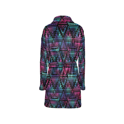 Tribal aztec Dark Multicolor Women's Fleece Robe