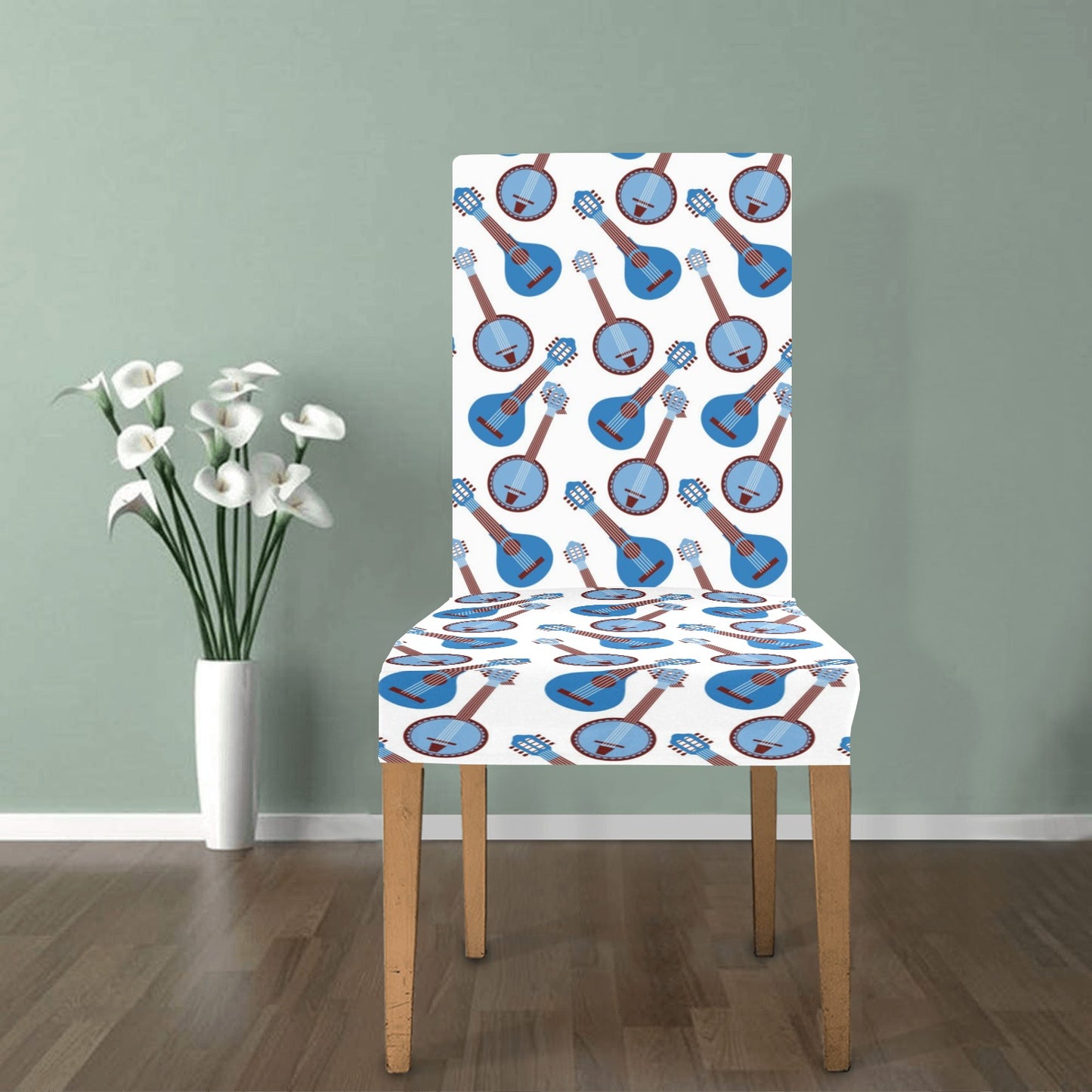 Banjo Print Design LKS401 Dining Chair Slipcover