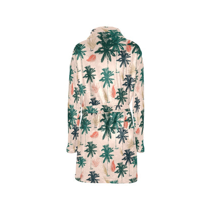 Palm Tree Pattern Print Design PT014 Women's Fleece Robe