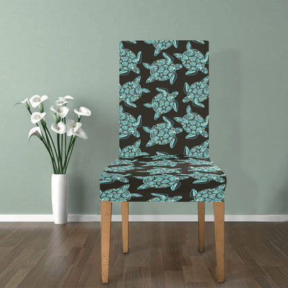 Sea Turtle Print Design LKS302 Dining Chair Slipcover