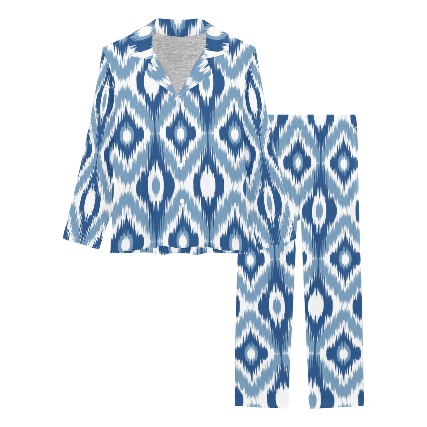 Ikat Pattern Print Design 03 Women's Long Pajama Set