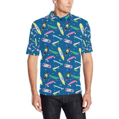 Skateboard Print Design LKS302 Men Polo Shirt