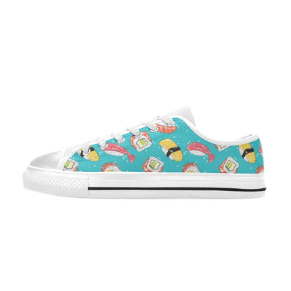 Sushi Print Design LKS305 Women's White Low Top Shoes