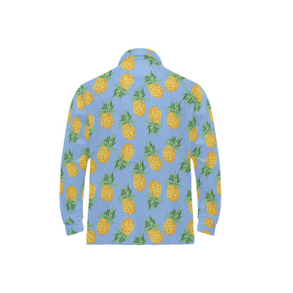 Pineapple Pattern Print Design A04 Long Sleeve Polo Shirt For Men's