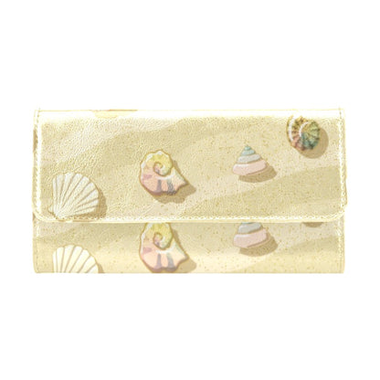 Beach with Seashell Theme Women's Trifold Wallet